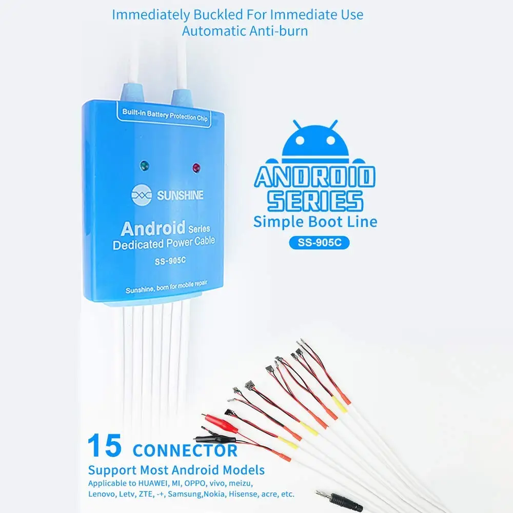 

SS-905C Android series dedicate power line for samsung huawei vivo xiaomi supply control test cable Battery power supply line