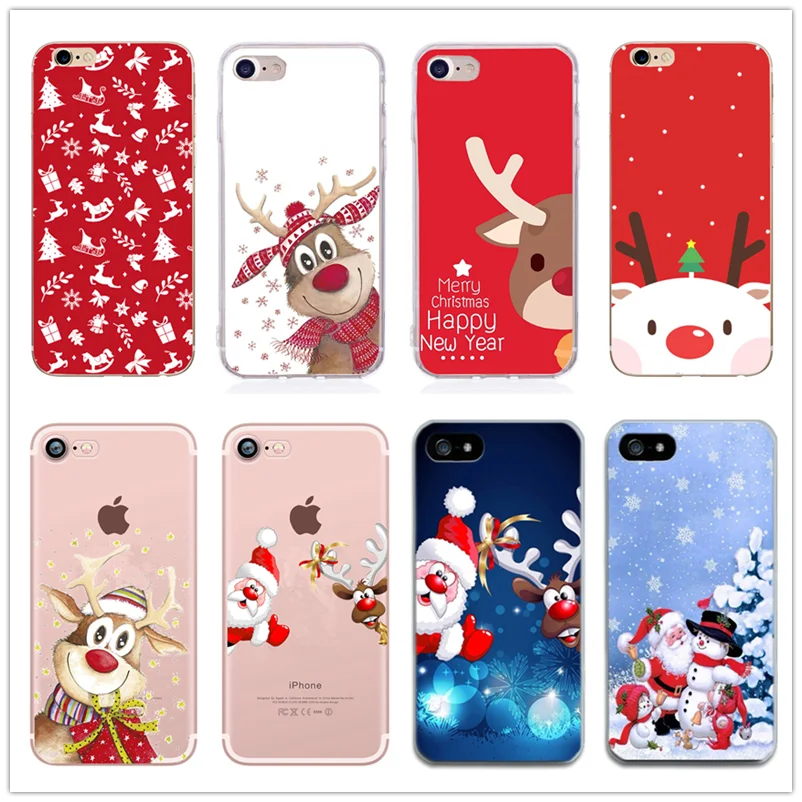 

Cute Phone Case For apple iphone xs max xr 6s 6 7 8 plus Cases Christmas Santa Tree Soft Silicona For iphone se 5s 5 x 10 Cover