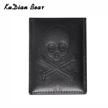 

XXXXX Men Money Clip Wallet Magnetic Designer Credit Card Case Skull Pattern Slim Cash Hollder PU Leather BIH216 PM49