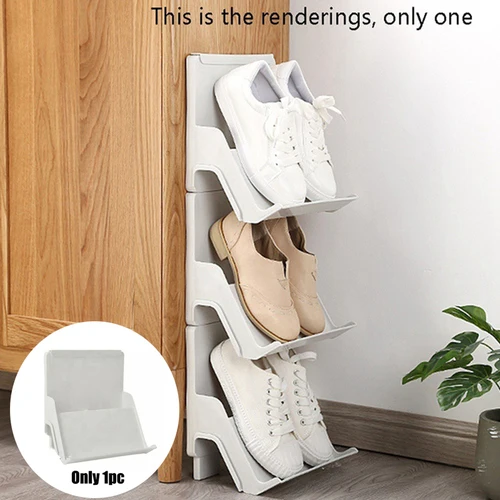 Plastic Shoe Storage Rack Shelf Adjustable Shoe Storage Shelf 1pc