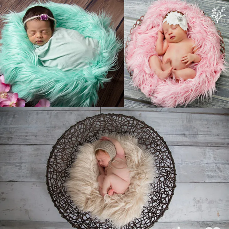 Newborn Photography Props Blanket Fake Fur Rug Blankets Photography