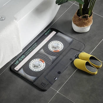 Retro Cassette Music Tape Floor Mat Multiple Choice Funny Entrance Door Mat Living Room Kitchen Non-Slip Carpet Bathroom Doormat 1