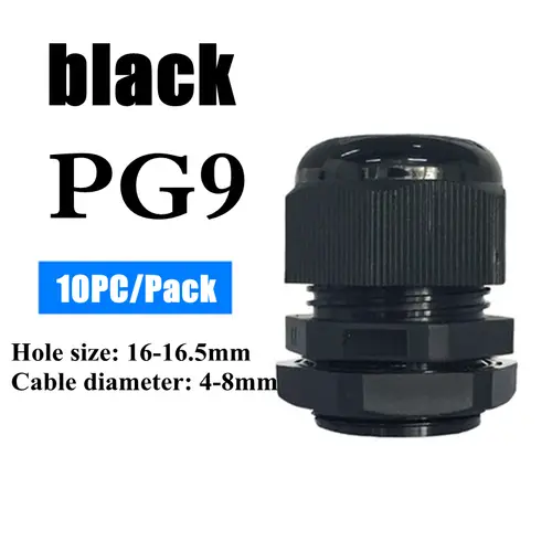 1/2/5/10pcs Waterproof Cable Gland Cable Entry IP68 PG7-PG36  White/Black Nylon Plastic Connector Joint - Image 19