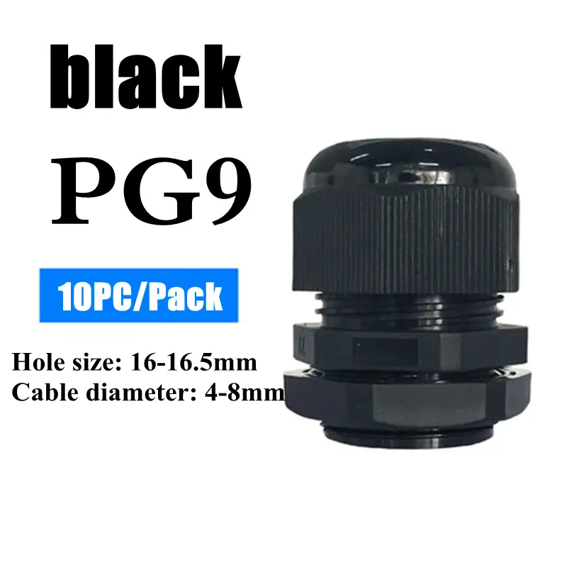 1/2/5/10pcs Waterproof Cable Gland Cable Entry IP68 PG7-PG36  White/Black Nylon Plastic Connector Joint - Image 19