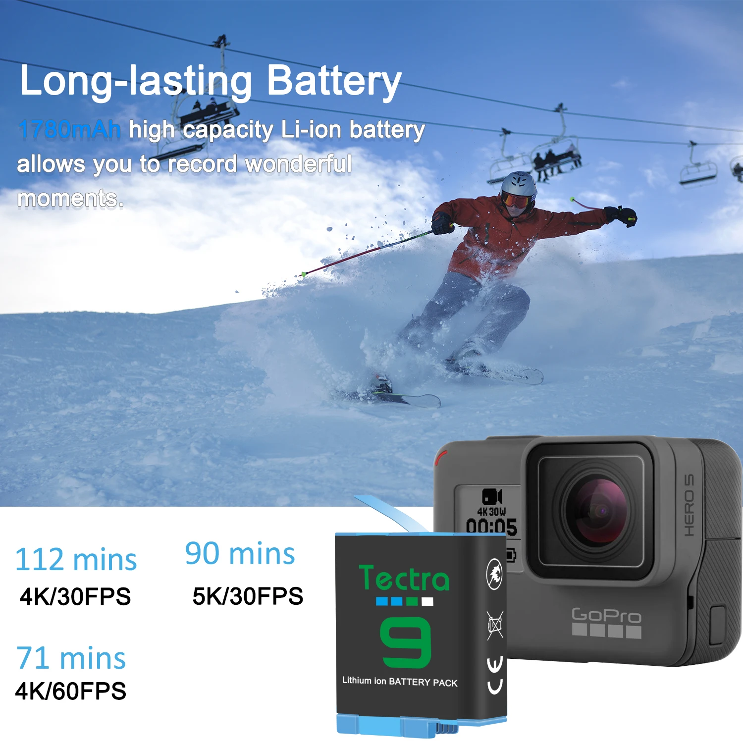 AHDBT-901 1720mAh Akku für GoPro Hero 9, GoPro Hero 10 und GoPro Hero