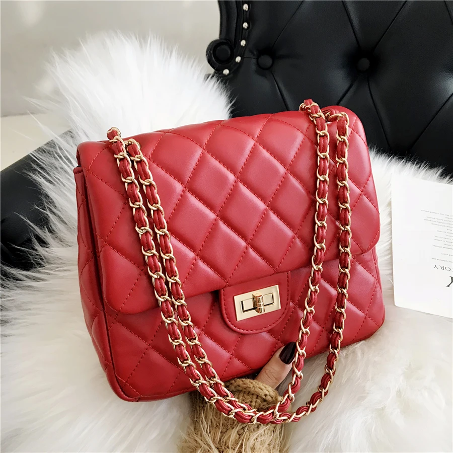 

Fashion Women Pu Leather Shoulder Bag High Quality Ladies Chain Messenger Bags Luxury Designer Small Crossbody Bags For Women