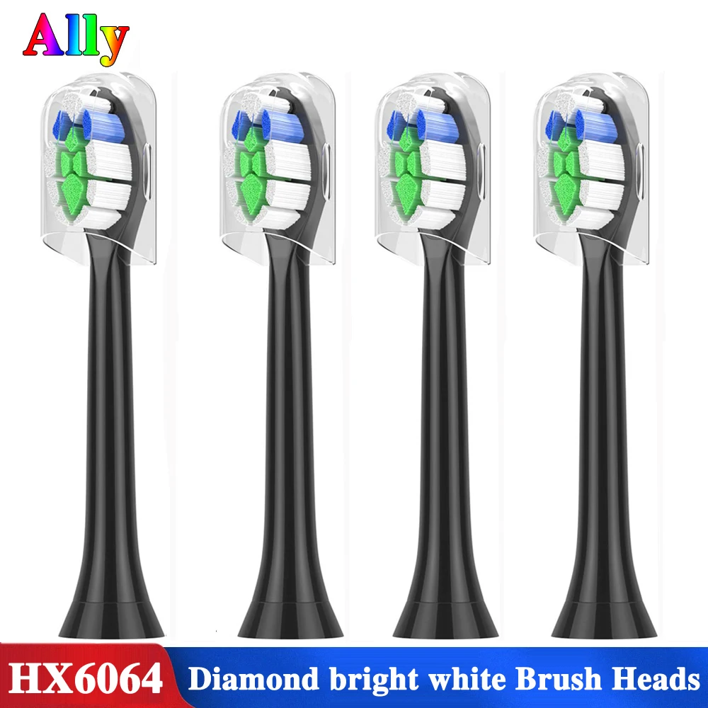 4 шт. для Philips Sonicare Diamond Clean ProResults FlexCare HX6064/14 стандартная запасная деталь черного