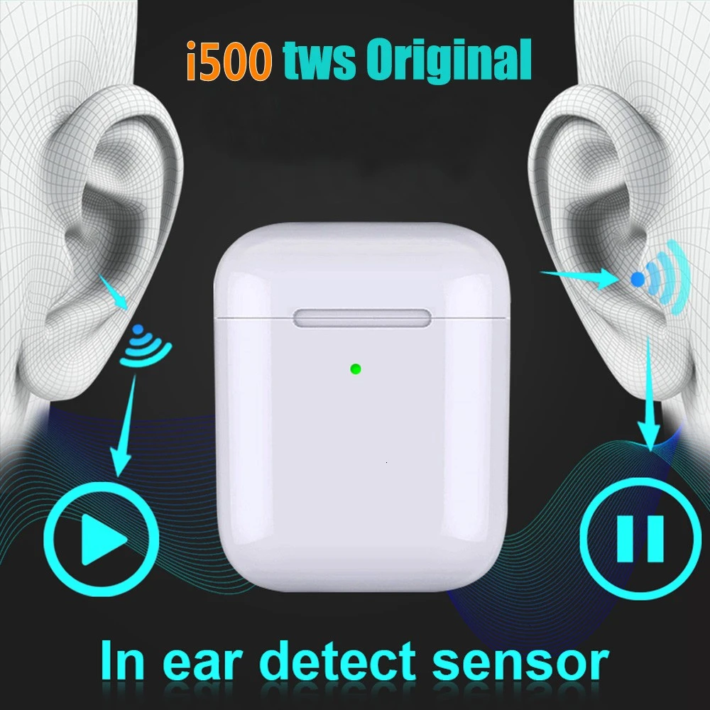 

New i500 TWS Smart Sensor Bluetooth 5.0 Headphones 1:1 Replica Wireless Earphones Pop-up PK I200 TWS i9000 i1000