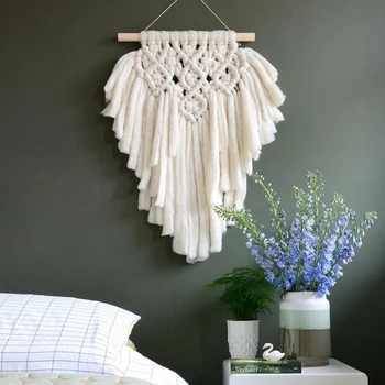 

Indian Macrame Wall Hanging Art Tapestry Home Decoration Lace Wall Fabric Hand-woven Bohemian Tapsetry Mexican Home Decoration