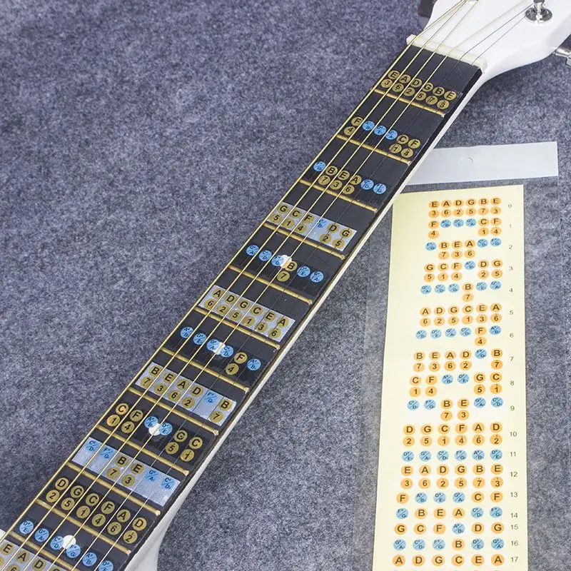 

Guitar Fretboard Notes Map Label Water Resistant Sticker Fingerboard Fret Decals For 6 String Acoustic Electric Guitars //
