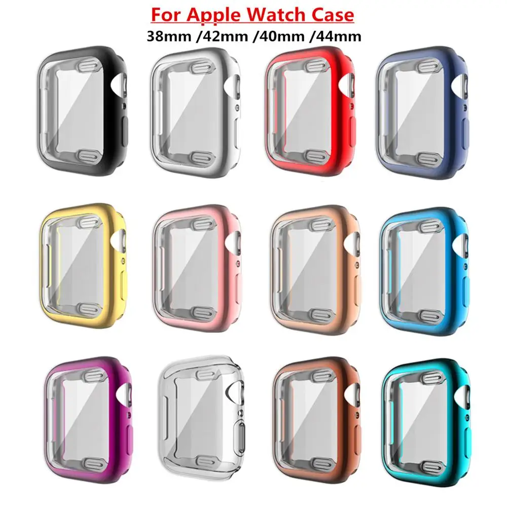 

Watch Cover Case for Apple Watch 6/5/4/3/2/1 40mm 44mm All TPU Screen Protector soft cases For iWatch Series 3 2 42mm 38mm