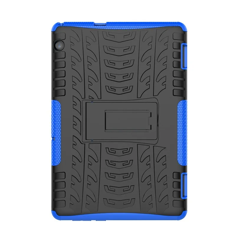 Для huawei MediaPad T5 10 чехол для AGS2-W09 AGS2-W19 AGS2-L09 планшет 10,1 армированного силикона TPU+ PC противоударный чехол с подставкой+ ручка+ Защитная пленка на экран - Цвет: Синий