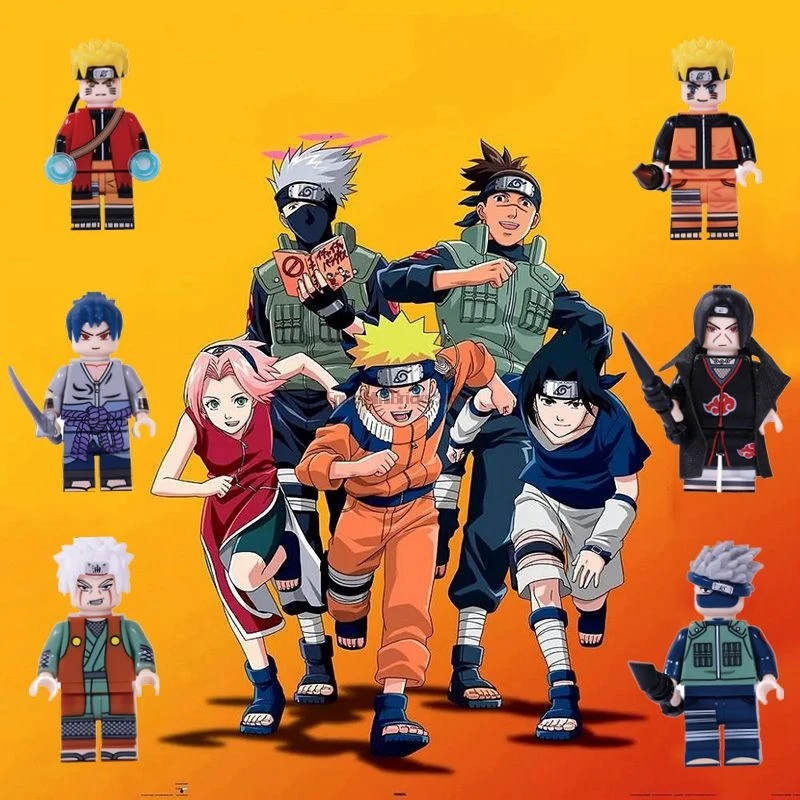 

NARUTO Cartoon Anime Uzumaki Uchiha Sasuke Itachi Jiraiya Hatake Kakashi Figures Building Blocks Bricks Toys For Children