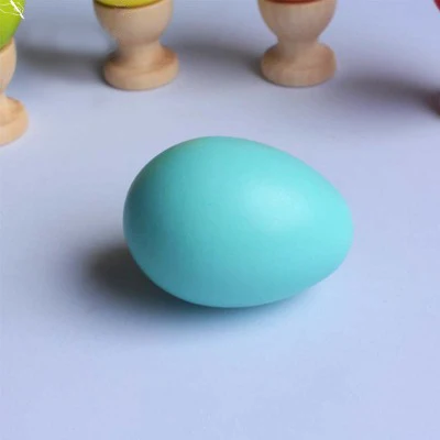Настоящая древесина имитация яиц деревянные пасхальные яйца дети/Дети каракули DIY картина ручной работы материалы с яйца из картона - Color: light blue