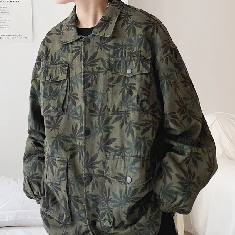Black Friday Autumn New Jacket Men Fashion Printing Casual Military Wind Cotton Jacket Coat Men Streetwear Hip Hop Loose Bomber Jacket M-2XL