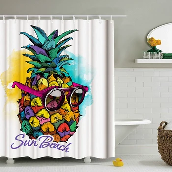 

Digital printing bathroom Shower Curtains durable waterproof fabric bath curtain set with 12 hooks Home Decoration curtain gift