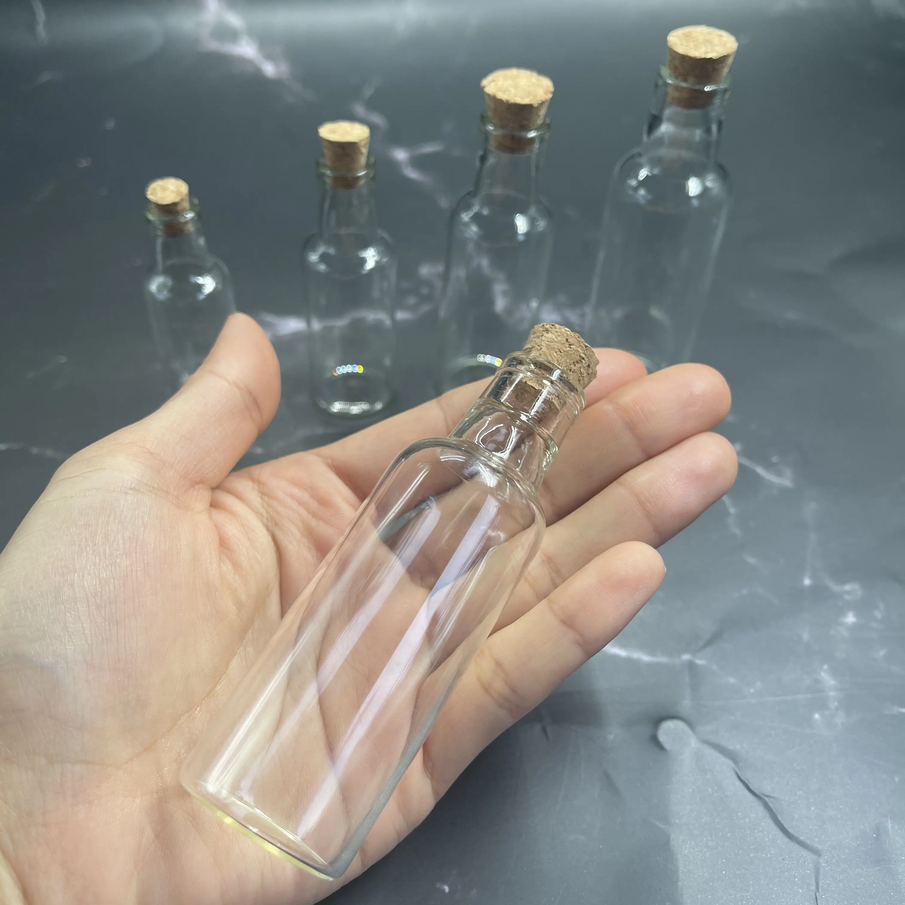 15pcs 12ml 15ml 25ml 35ml Small Clear Glass Storage Jars Bottle Vial Container Wishing Bottle with Cork Stopper DIY Home Decor