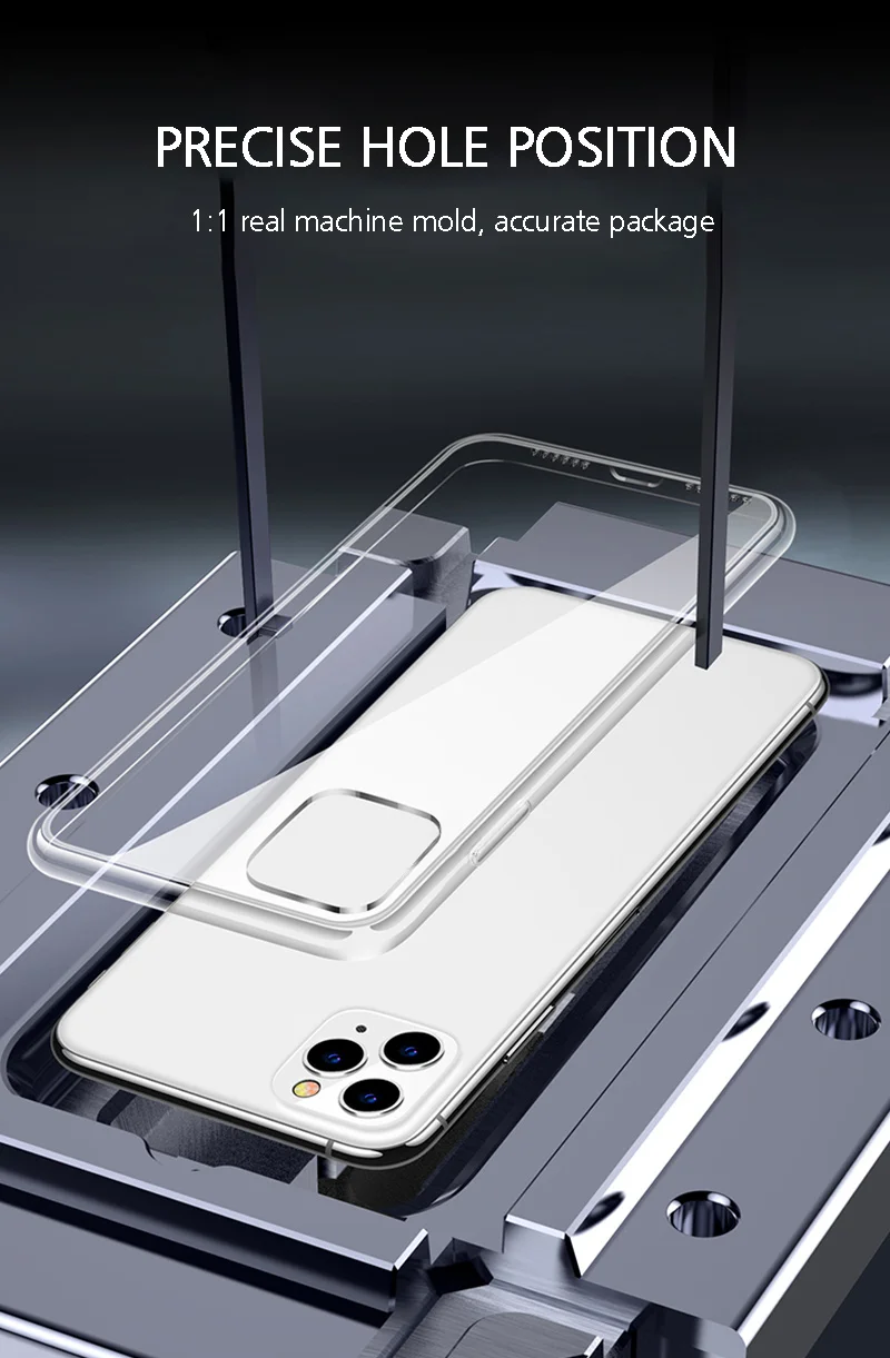 Для iPhone 11 Pro Max чехол из прозрачного закаленного стекла противоударный жесткий чехол для iPhone 11 5,8 6,1 6,5 размер прозрачный чехол