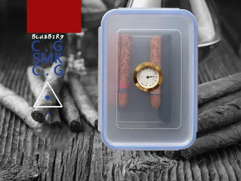

High capacity Translucent Hygrometer Cigar Case Humidor Container Storage Accessories best European gift hold 30-40