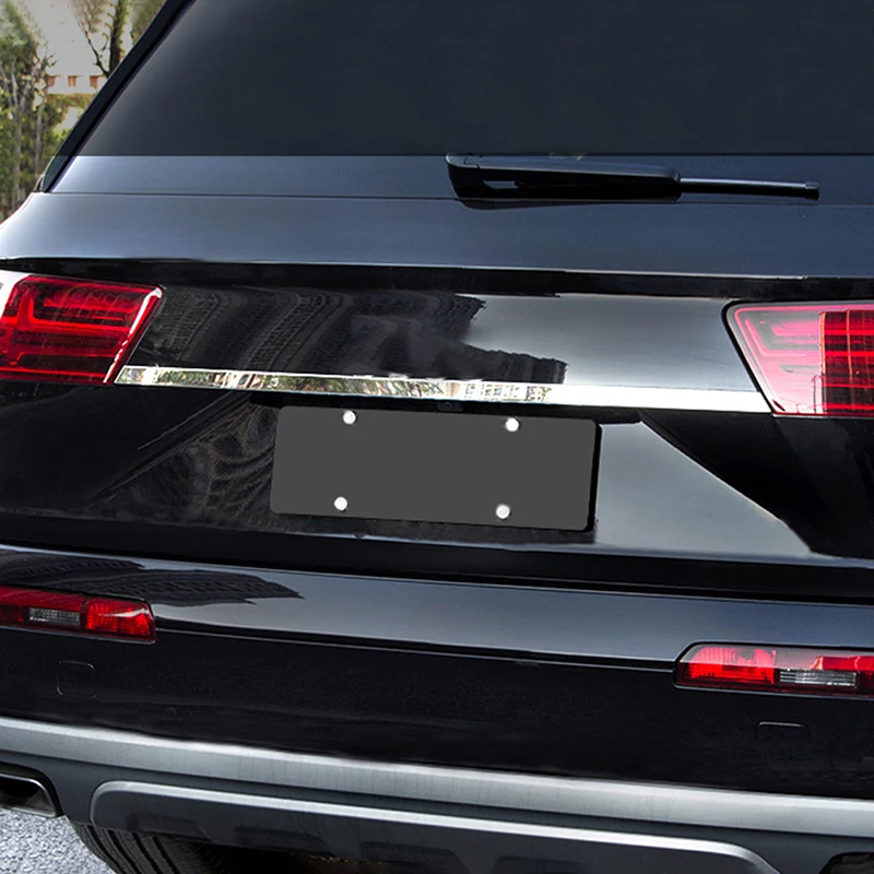 

Loyalty for Audi Q7 2016 2017 2018 Rear Trunk Upper License Frame Cover Trim Decoration ABS Car Accessories