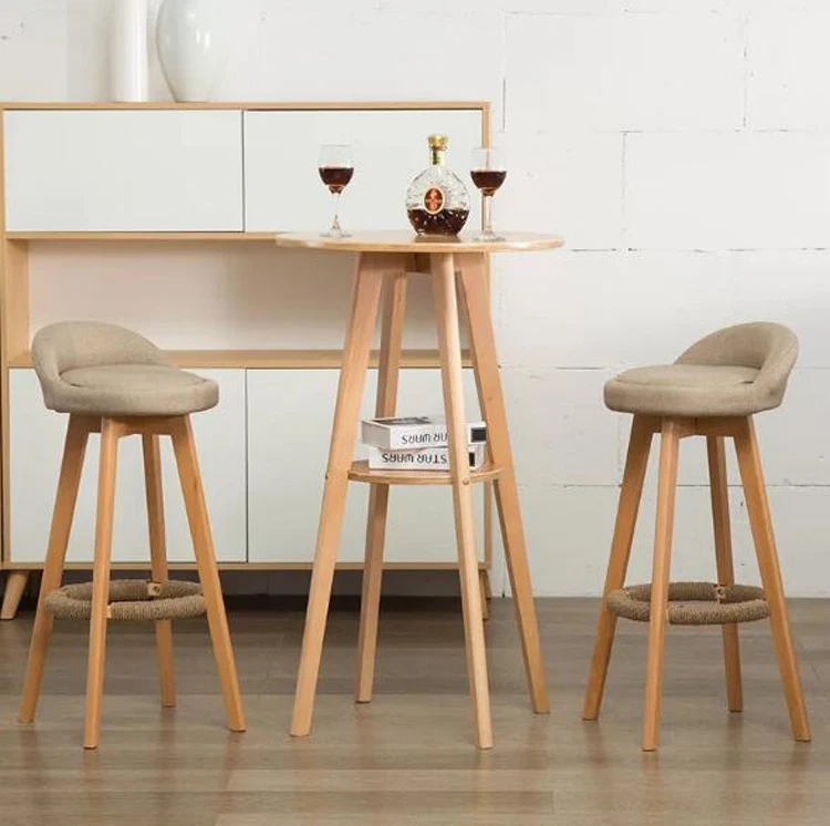 2 шт. барный стул современный минималистичный домашний высокий стул из твердой древесины барный стул Досуг задний стул спинка стул
