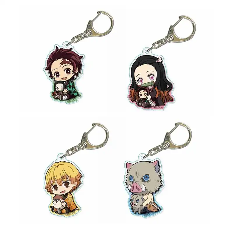 Anime demônio slayer: kimetsu não yaiba acrílico chaveiro