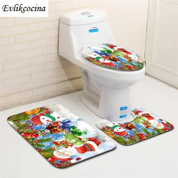 

Free Shipping 3Pcs/set Christmas Gift Bathroom Carpet Set Dywaniki Lazienkow Bath Mats Rug Tapete Banheiro Tapis Salle De Bain