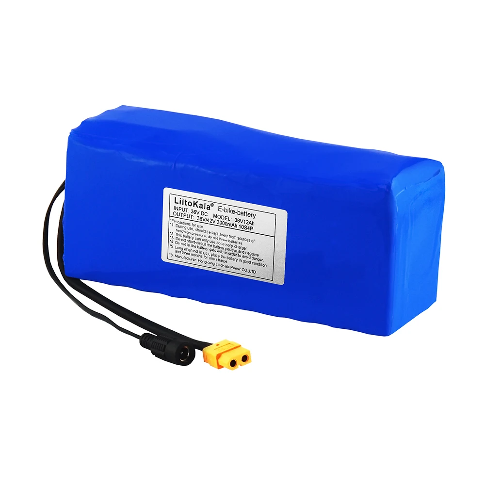 LiitoKala 36 V 12Ah литиевая батарея 18650 10S4P аккумуляторная 12000 mAh большой емкости BMS XT60