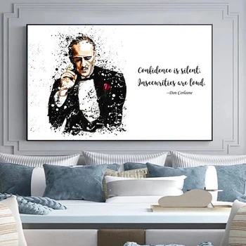 

Black And White Watercolour Godfather Movie Posters And Prints Mafia Classic Life Quotes Picture On Wall Art Canvas Painting
