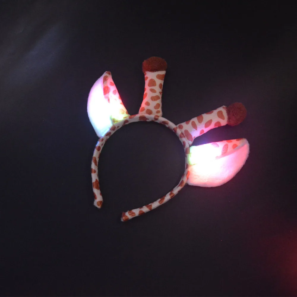 Женские и детские светящиеся неоновые вечерние принадлежности Led Жираф джунгли повязка на голову в виде животного головной убор свадебный подарок на день рождения детский душ Хэллоуин