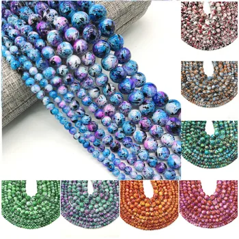 

Wholesale 4/ 6/ 8/10mm Glass Beads Round Loose Spaced Beads For Jewelry Making DIY Bracelet Earrings Charms Necklace