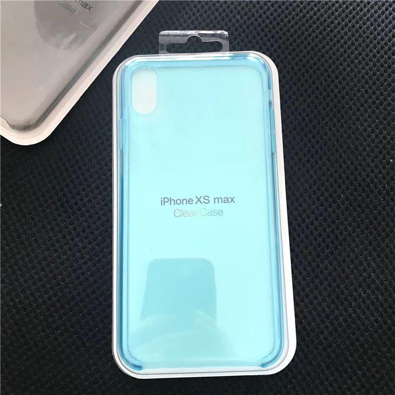 Официальный цветной прозрачный жесткий мягкий чехол для телефона для iPhone 11 Pro Max XS Max XR X 11 6 6s 7 8 Plus чехол Роскошный чехол - Цвет: Небесно-голубой