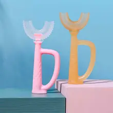 Brosse à dents en forme de U pour un nettoyage en profondeur à 360 °, brosse à dents douce pour bébé de 2 à 12 ans, soins buccaux pour bébé