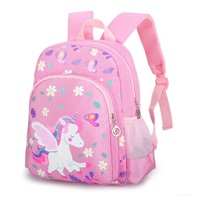 Bolso escolar de unicornio para niñas, mochila de doble hombro