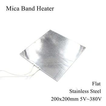 200 × 200 ミリメートル 5v 12v 24v 36v 48v 110v 220v 380v雲母バンドヒーターステンレス鋼電気工業用プラスチック射出成形金型加熱