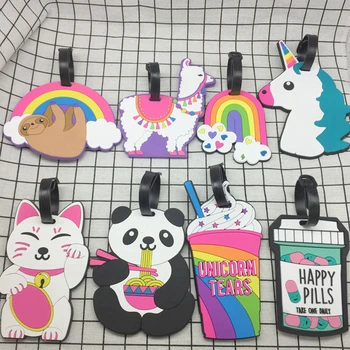 

Travel Accessories Cartoon Animal Panda Luggage Tags Portable Silica Gel Suitcase ID Addres Holder Baggage Boarding Women Label