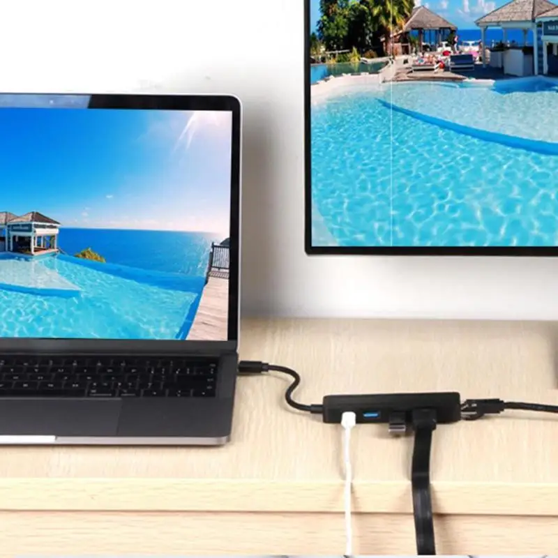 5 в 1 type-C концентратор USB-C к HDMI USB3.0 PD конвертер адаптер для ПК ноутбук поддержка дропшиппинг