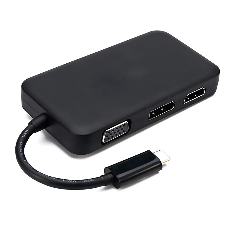 4-в-1 USB-C к VGA, HDMI, DVI DP Hub адаптер для ПК ноутбук Тетрадь LSMK99 - Цвет: a0202