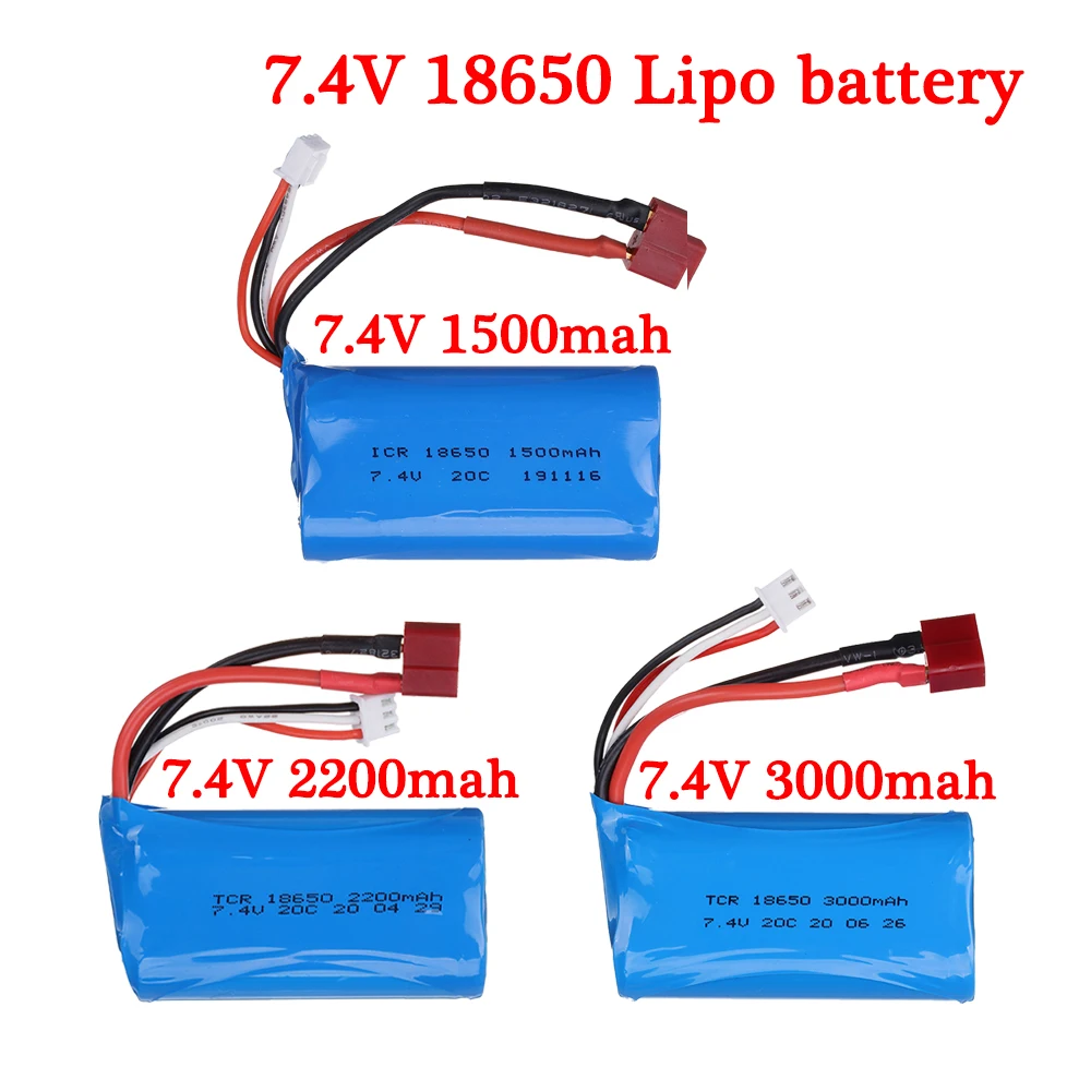 Аккумулятор 7 4 В 1500 мА · ч 2200 3000 18650 для радиоуправляемых Wltoys 12423 10428 12429 12401 12402 12402A