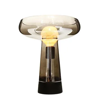 

Modern Black Amber Table Lights Nordic Glass Table Lamp For Home Living Room Bedroom Bedside Decoration Desk Light TA186