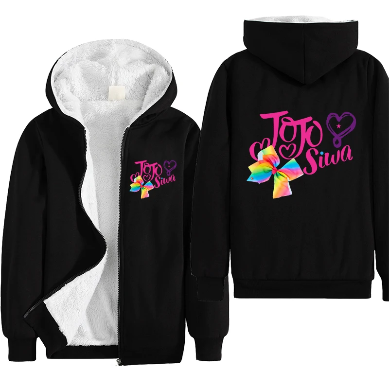 

FYO Cross-border e-commerce 2020 new eBay explosion models JOJO SIWA children's clothing plus velvet coat Does not fade