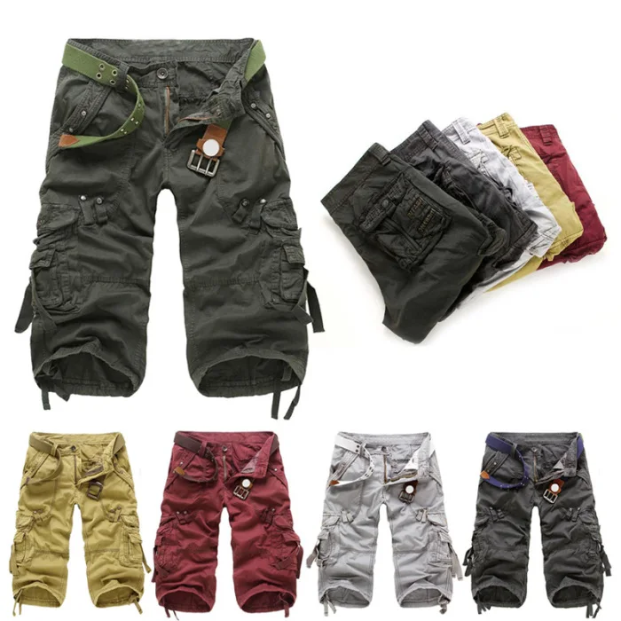 Мужские шорты летние армейские военные повседневные рабочие брюки-карго с несколькими карманами JL