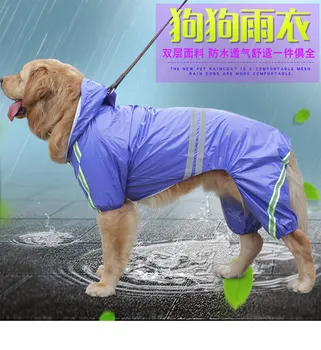 

Pet Raincoat Dog Rain Coat for Dog Clothes Reflective Rain Jacket Waterproof Windproof Rain coat for Golden Medium Large Dog