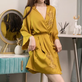 

Sexy Sleepwear Rayon Robe & Gown Female Nightgown Sexy Lingerie Night Dress Lace Nuisette Baby Doll Night Wear Backless YP018