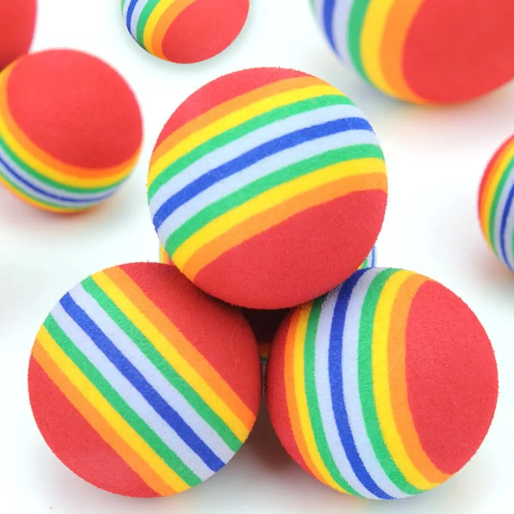 Dog ball rubber Cute ball dog toy ball vocal molar rainbow ball pet colorful bell ball