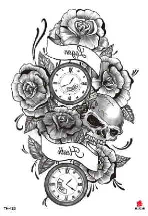 Небесно-голубой Temporary Tatoo Fake Tattoo Sticker Wings Back Arm Tattoos Stickers Tatouage Waterproof Flash Tatto For Men Women Girl - Цвет: Небесно-голубой