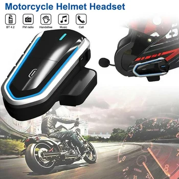 

Blue/ Black Motorcycle Helmet Headset Wireless Bluetooth Headphone Speaker Hands-Free Motorcycle Accessory