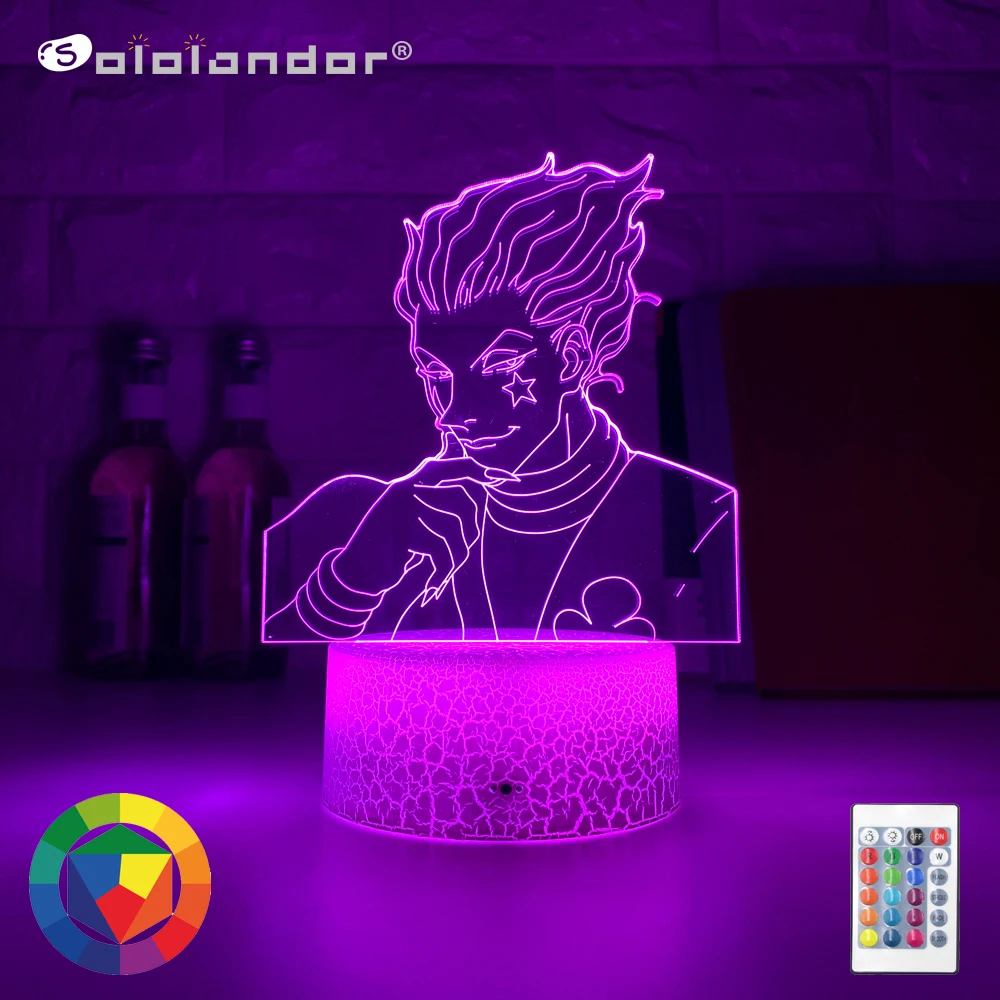 

Kids Night Light Gift Led Touch Sensor Colorful Bedroom Nightlight Anime Hunter X Hunter Decor Light Cool 3d Lamp Hisoka Gadgets