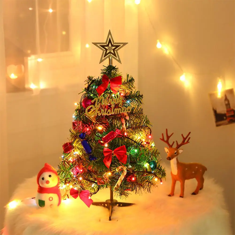  50cm LED Mini Christmas Tree With String Light For Tabletop mall Tree Table Ornaments Home Party De