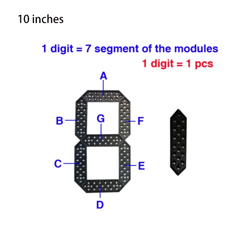 10 Inch 7-Segments LED Number Module,LED Price/Time/Temperature/Score,Small Size LED Display Module